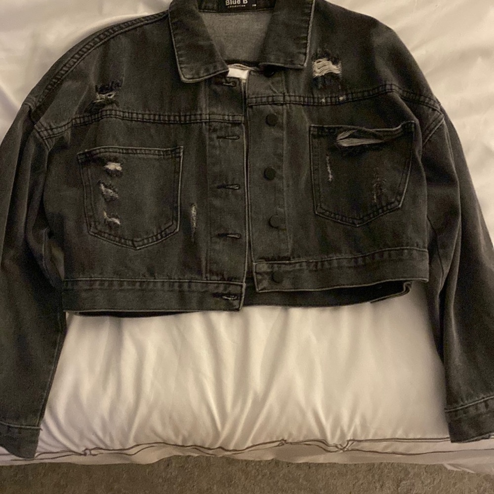 Crop fringe jacket